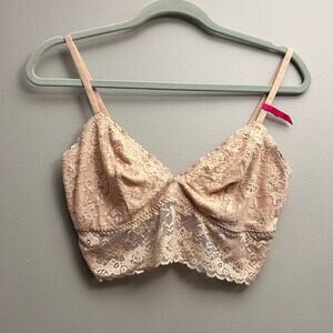 Maidenform Lace Bralette – Tan, Size XL